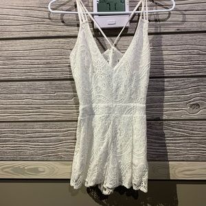 White lace Kendall and Kylie romper
